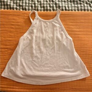 White Ribbed Tank Top